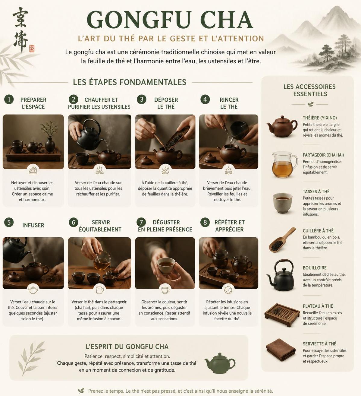 découvrez la cérémonie du thé gongfu cha, ses gestes précis et son rituel unique, révélant les valeurs profondes de la philosophie taoïste à travers chaque étape de cette pratique ancestrale.