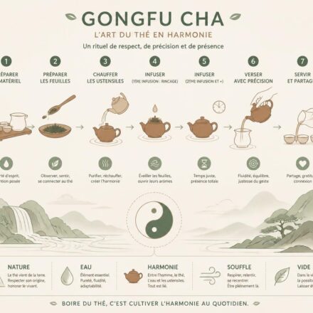 Cérémonie du thé gongfu cha : les gestes, le rituel et ce qu’ils révèlent de la philosophie taoïste découvrez la cérémonie du thé gongfu cha, ses gestes précis et son rituel, ainsi que ce qu'ils révèlent sur la philosophie taoïste et son art de vivre en harmonie.