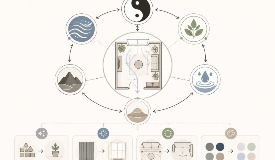 découvrez les 5 principes fondamentaux du feng shui et apprenez à les appliquer facilement chez vous, sans avoir à tout redécorer, pour harmoniser votre espace de vie.