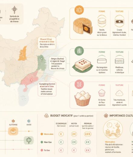 Gâteaux chinois : mooncakes, nian gao et fa gao — les pâtisseries qui rythment les fêtes de l’Empire découvrez les gâteaux chinois traditionnels comme les mooncakes, nian gao et fa gao, des pâtisseries emblématiques qui accompagnent et célèbrent les fêtes de l'empire avec saveur et histoire.