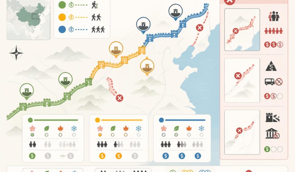 découvrez quelles sections de la grande muraille de chine visiter selon votre temps disponible et apprenez quelles parties éviter pour profiter pleinement de votre excursion.