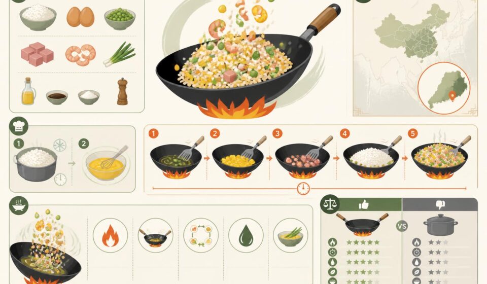 découvrez notre recette authentique de riz cantonais maison et apprenez les secrets du wok pour un plat savoureux digne d'un restaurant.