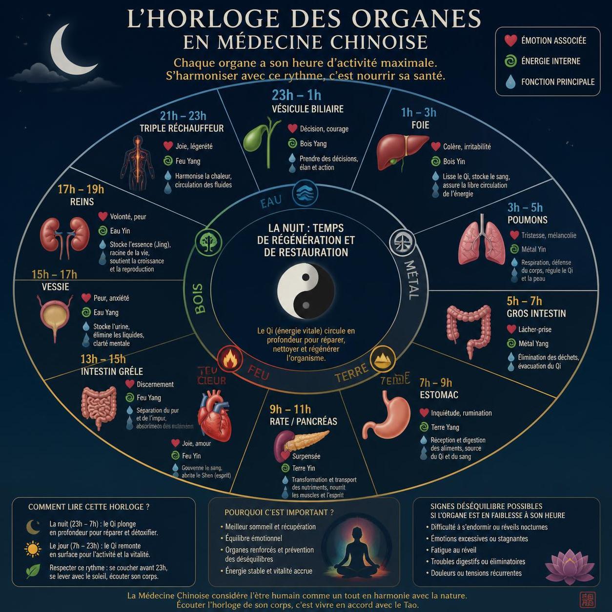 découvrez ce que la médecine chinoise révèle sur votre horloge intérieure lorsque vous vous réveillez à 2h ou 3h du matin et comment cela influence votre bien-être.