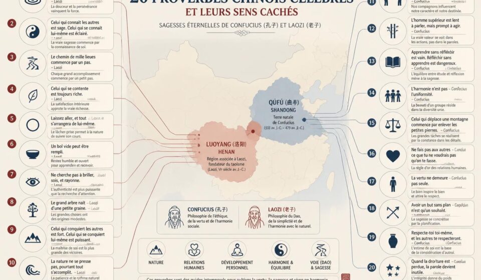 découvrez 20 proverbes chinois et leur signification profonde, révélant la sagesse intemporelle de confucius et laozi en une seule phrase.