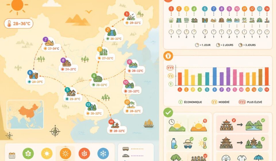 découvrez un circuit de 2 semaines en chine cet été, avec un itinéraire optimisé pour juillet. profitez d'un timing idéal, évitez la chaleur excessive et explorez des destinations authentiques loin des foules.