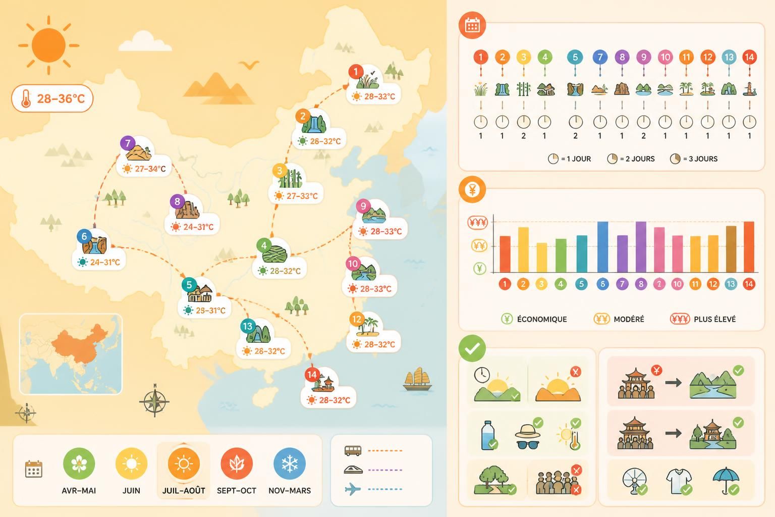 découvrez un circuit de 2 semaines en chine cet été, avec un itinéraire optimisé pour juillet. profitez d'un timing idéal, évitez la chaleur excessive et explorez des destinations authentiques loin des foules.
