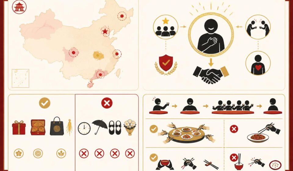 découvrez les codes sociaux en chine : le concept de mianzi, l'importance des cadeaux et les règles à suivre lors des repas pour ne jamais offenser votre hôte.