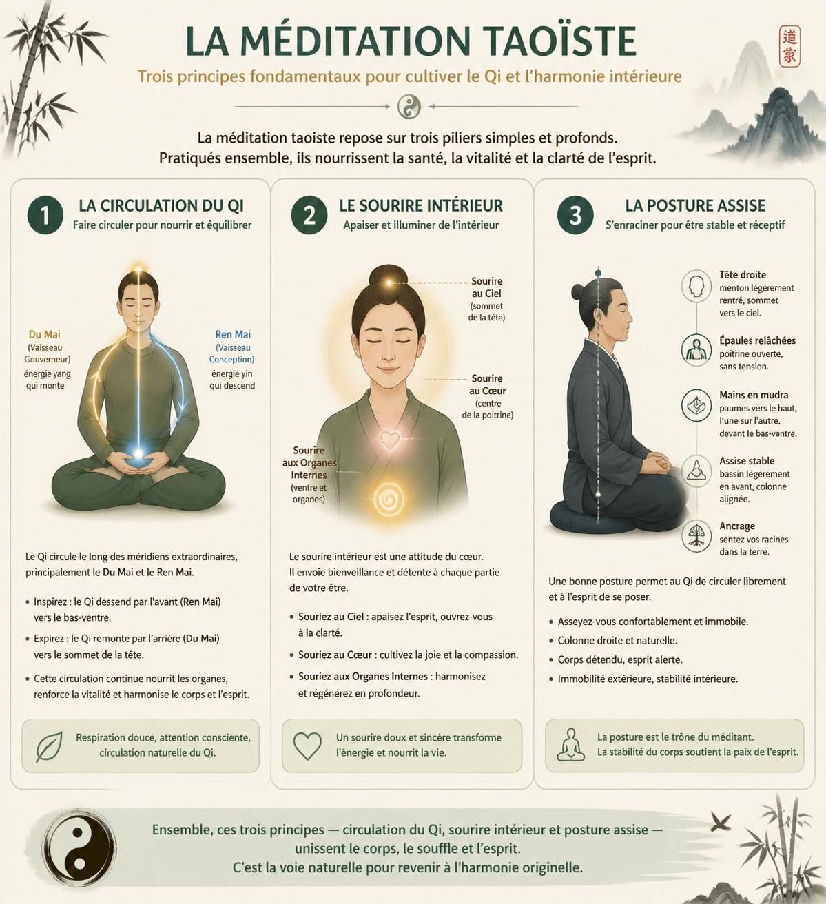 découvrez les principes essentiels de la méditation taoïste, les postures adaptées et des conseils pratiques pour débuter une pratique quotidienne apaisante et enrichissante.