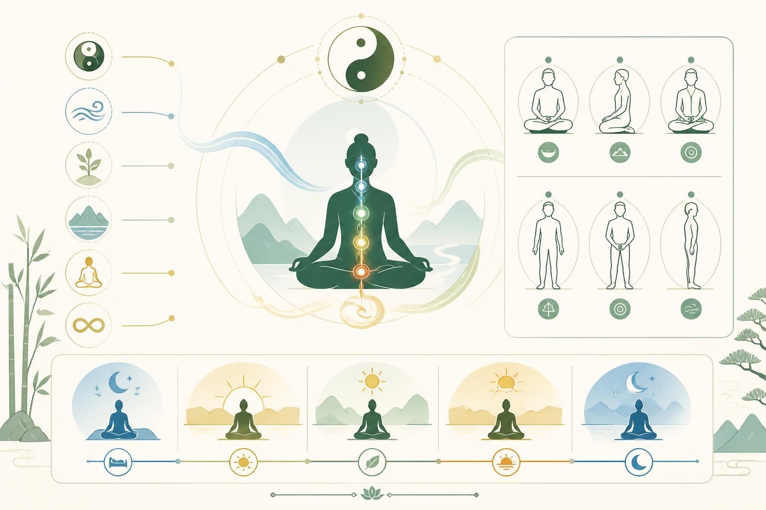 découvrez les principes fondamentaux de la méditation taoïste, les postures essentielles et nos conseils pratiques pour commencer une routine quotidienne qui harmonise corps et esprit.