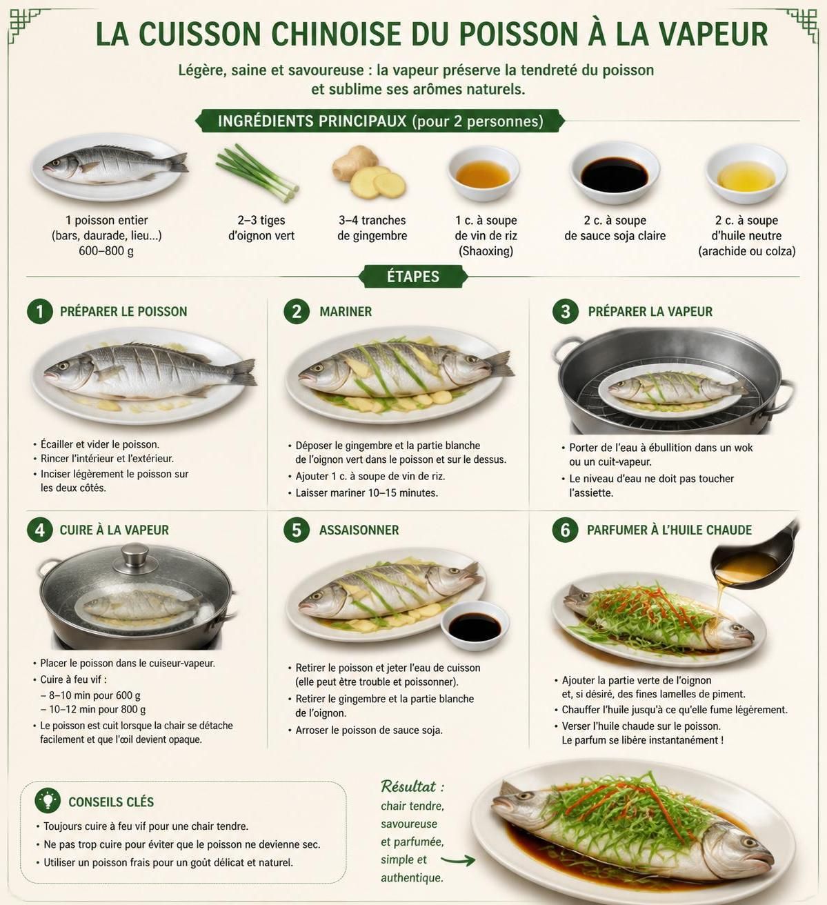 découvrez les trois grands classiques de la cuisine chinoise : poisson à la vapeur, braisé et frit, des recettes savoureuses et authentiques à maîtriser.