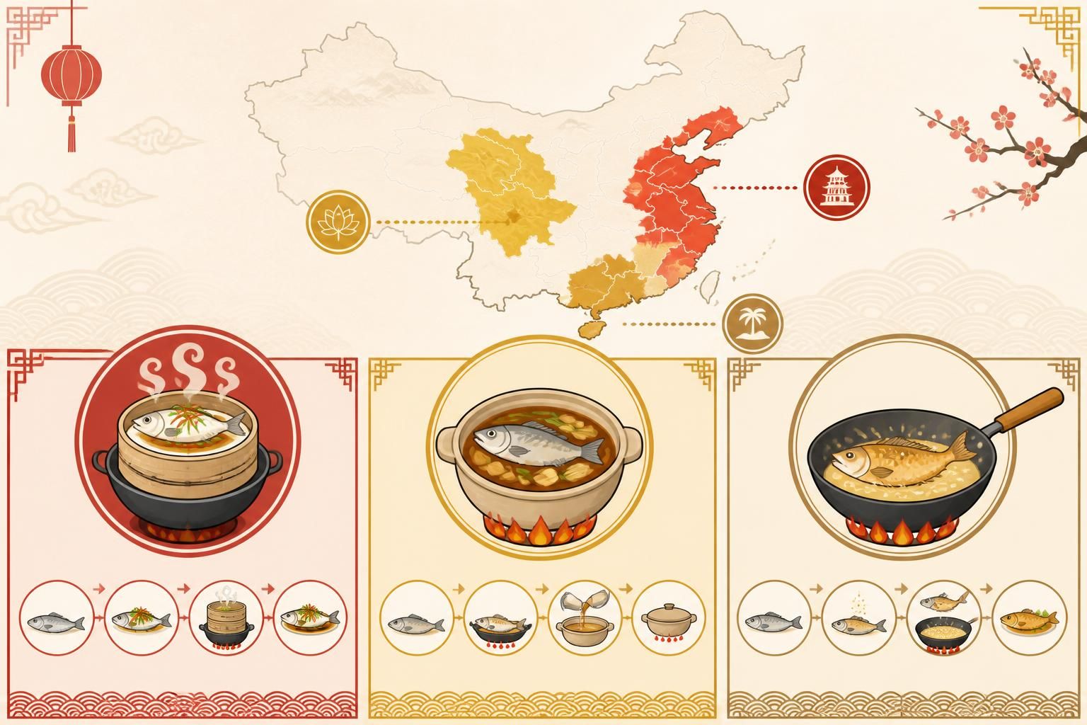 découvrez les trois grands classiques de la cuisine chinoise : poisson à la vapeur, braisé et frit, des recettes savoureuses et authentiques à maîtriser.