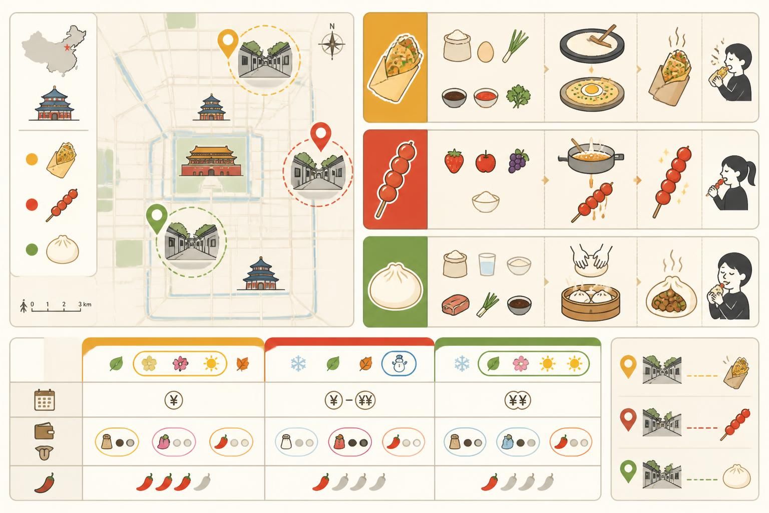 découvrez la street food pékinoise avec le jianbing, tanghulu et bao, les snacks typiques des hutongs que les guides touristiques oublient souvent de mentionner.