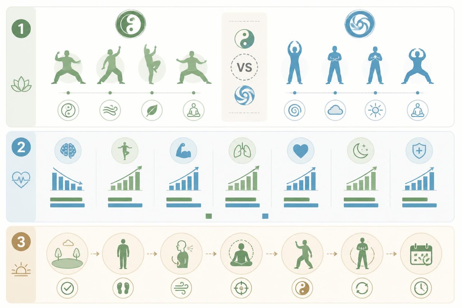 découvrez les différences entre tai chi et qigong, leurs bienfaits prouvés sur la santé, et comment débuter facilement sans équipement ni professeur, pour une pratique accessible à tous.