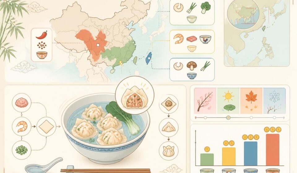 découvrez la recette classique de la soupe wonton avec un bouillon limpide et une farce généreuse, accompagnée de variations régionales savoureuses pour varier les plaisirs.