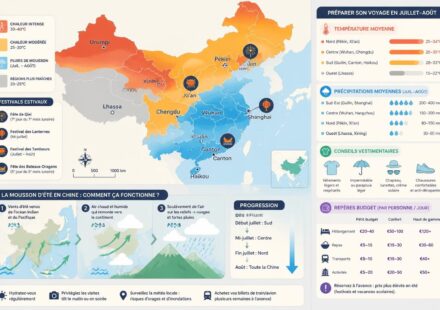 Chine en juillet-août : chaleur, pluies de mousson et festivals — comment préparer son voyage cet été préparez votre voyage en chine cet été avec notre guide sur la chaleur, les pluies de mousson et les festivals de juillet-août. conseils pratiques pour profiter pleinement de votre séjour.