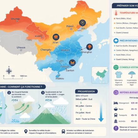 Chine en juillet-août : chaleur, pluies de mousson et festivals — comment préparer son voyage cet été préparez votre voyage en chine cet été avec notre guide sur la chaleur, les pluies de mousson et les festivals de juillet-août. conseils pratiques pour profiter pleinement de votre séjour.