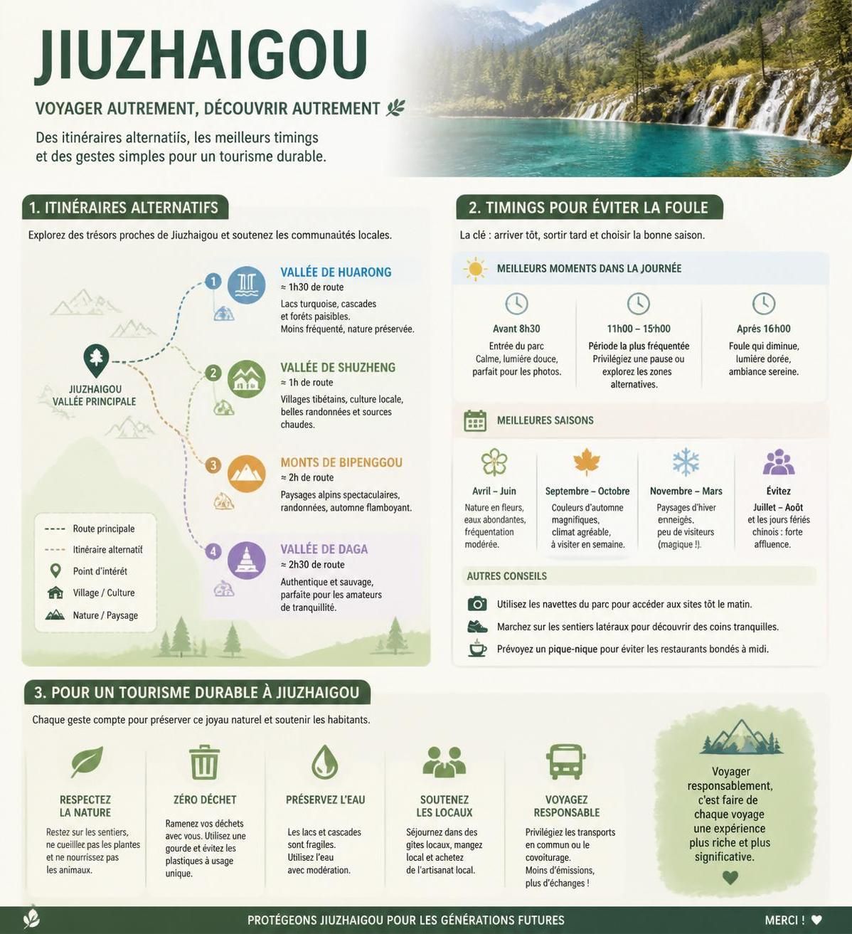découvrez jiuzhaigou, les lacs multicolores du sichuan, et astuces pour visiter ce site naturel exceptionnel sans rejoindre les circuits touristiques bondés.
