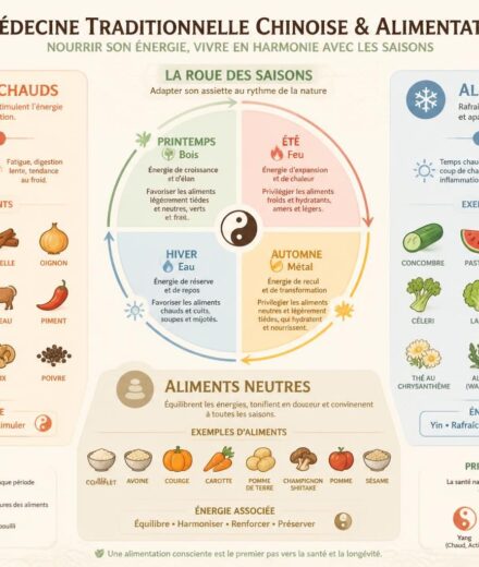 La médecine par les aliments en MTC : chaud, froid, neutre — comment adapter son assiette à la saison découvrez comment la médecine traditionnelle chinoise (mtc) utilise les aliments chauds, froids et neutres pour équilibrer votre santé. apprenez à adapter votre assiette selon les saisons pour un bien-être optimal.