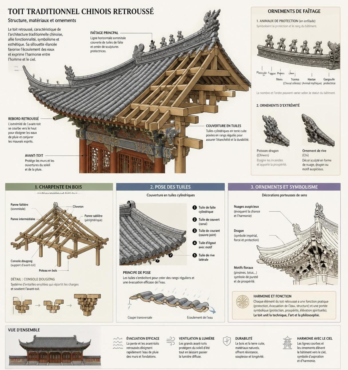 découvrez l'architecture traditionnelle chinoise à travers ses toits retroussés, ses cours intérieures typiques et la symbolique des couleurs qui racontent une riche histoire culturelle.