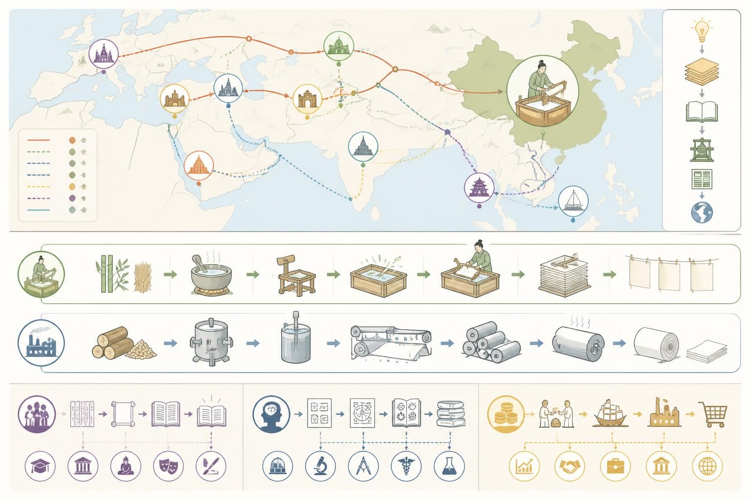 découvrez l'histoire fascinante du papier, de son invention en chine sous la dynastie han à son évolution jusqu'à nos jours, et son impact majeur sur le monde.