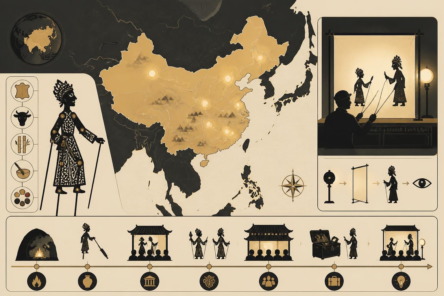 découvrez le théâtre des ombres chinoises, un art millénaire mêlant marionnettes, lumière et histoire, remontant à plus de 2 000 ans.