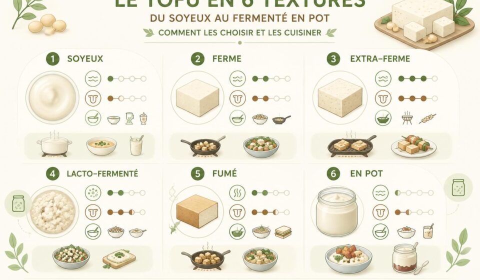 découvrez comment choisir et cuisiner le tofu en 6 textures variées, du soyeux au fermenté en pot, pour des recettes savoureuses et adaptées à toutes vos envies.