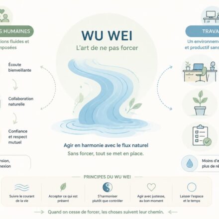Le wu wei : l’art de ne pas forcer — comment ce principe taoïste s’applique au travail et aux relations découvrez le wu wei, l'art taoïste de l'action sans effort, et comment ce principe peut transformer votre approche du travail et de vos relations pour plus de fluidité et d'harmonie.