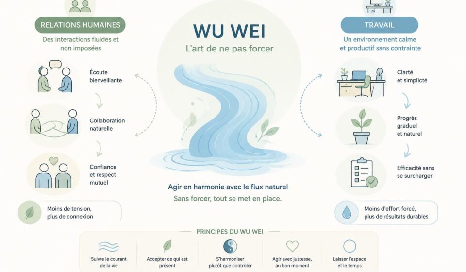 découvrez le wu wei, l'art taoïste de l'action sans effort, et comment ce principe peut transformer votre approche du travail et de vos relations pour plus de fluidité et d'harmonie.