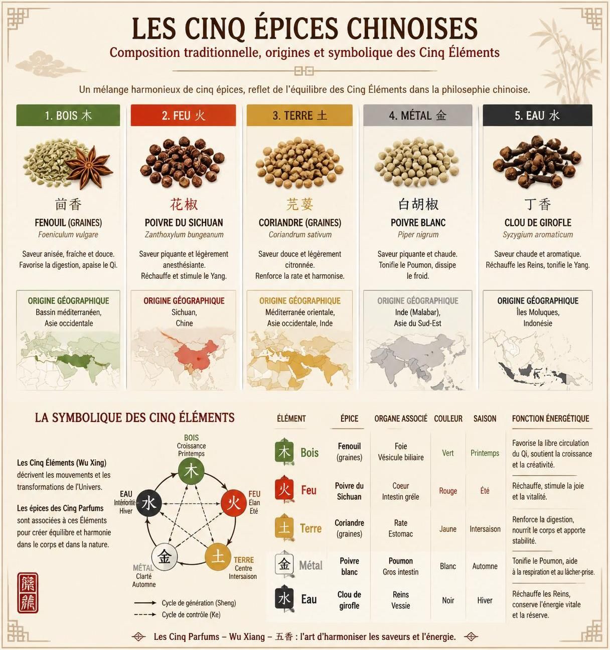 découvrez les cinq épices chinoises, leur composition unique, comment les doser parfaitement et les plats où elles subliment les saveurs pour un voyage culinaire authentique.