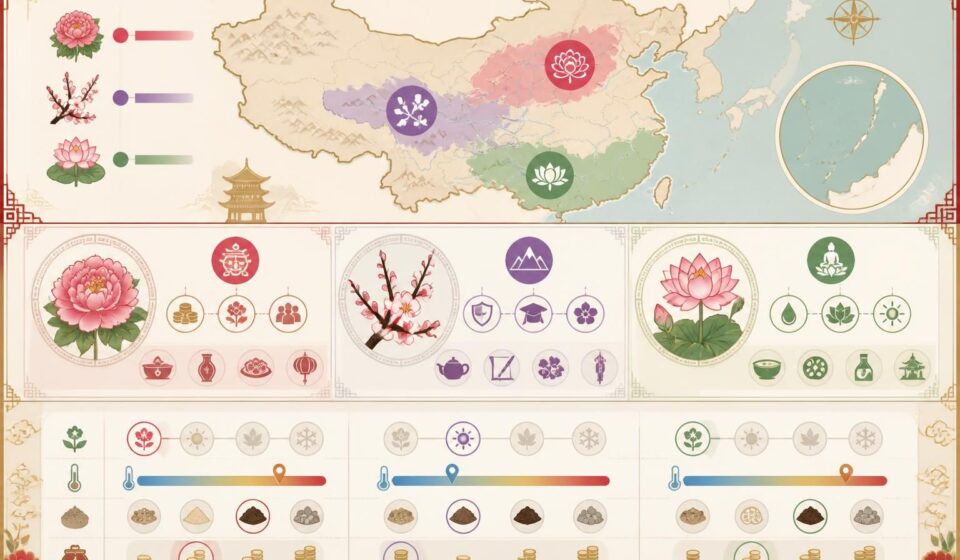 découvrez les fleurs emblématiques de chine — pivoine, prunier et lotus — et leur symbolique profonde ainsi que leurs usages dans la vie quotidienne chinoise.