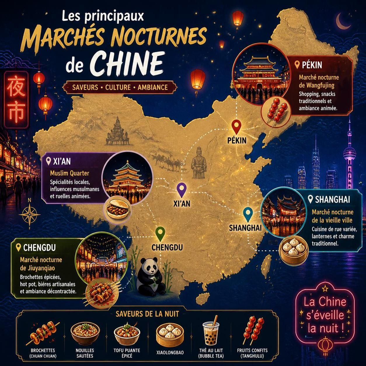 découvrez les marchés nocturnes en chine, où la street food savoureuse, les discussions animées des vendeurs et l'ambiance authentique vous plongent hors des sentiers touristiques classiques.