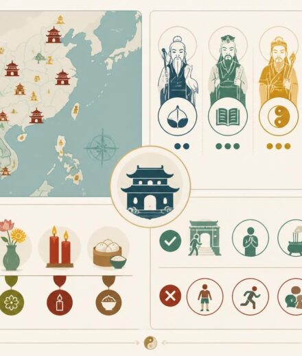 Les temples taoïstes : divinités, offrandes et comment se comporter lors d’une visite découvrez les temples taoïstes : explorez les divinités vénérées, les offrandes traditionnelles et les règles de conduite essentielles pour une visite respectueuse et enrichissante.