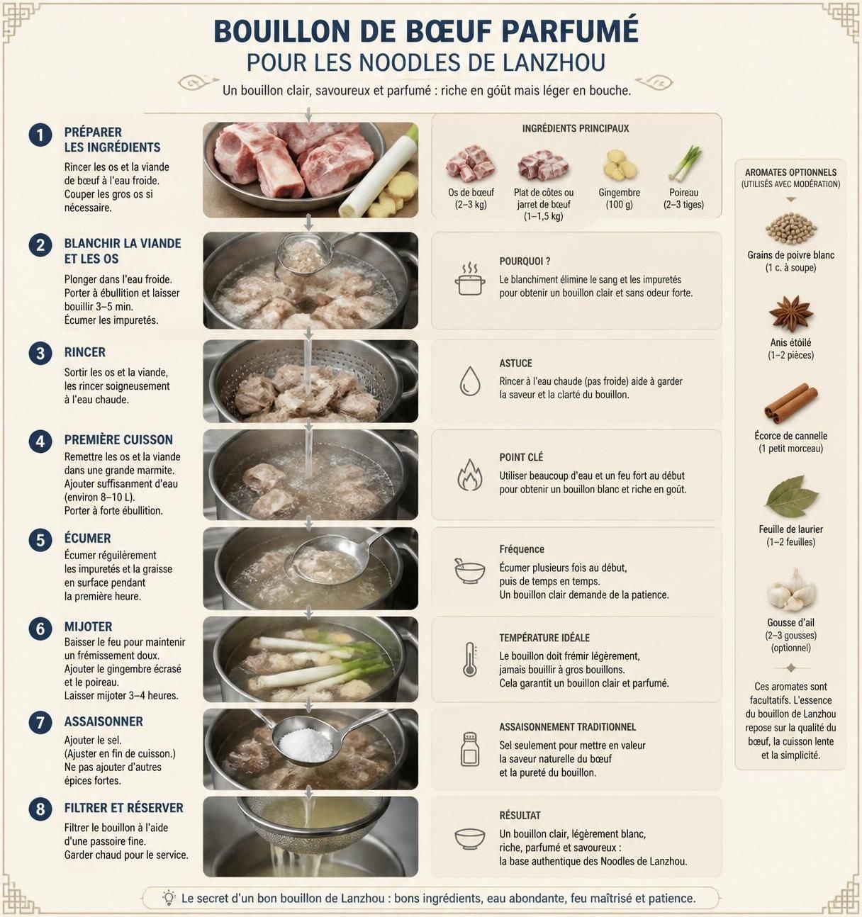 découvrez les noodles de lanzhou, de délicieuses nouilles étirées à la main servies avec un bouillon de bœuf riche et parfumé, une spécialité culinaire chinoise authentique.