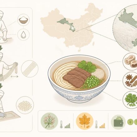 découvrez les noodles de lanzhou, des nouilles étirées à la main accompagnées d'un bouillon de bœuf parfumé, une spécialité culinaire riche en saveurs authentiques de la chine.