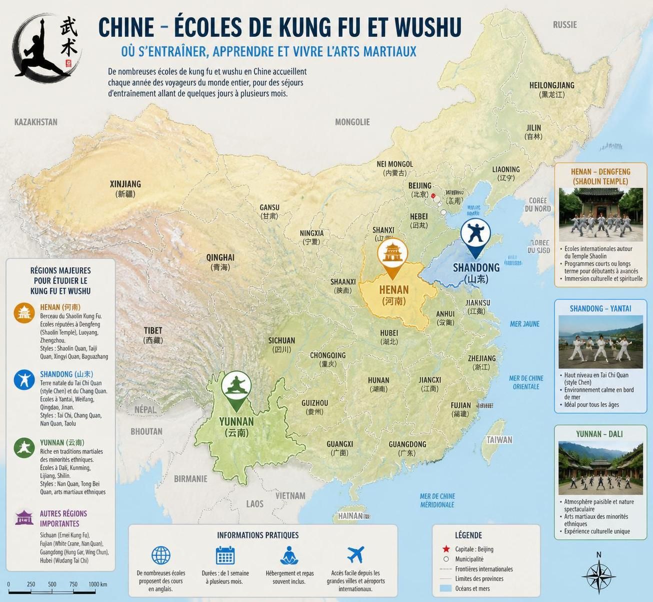 découvrez où pratiquer le wushu ou le kung fu lors de votre voyage en chine et comment bien vous préparer pour apprendre ces arts martiaux traditionnels sur place.