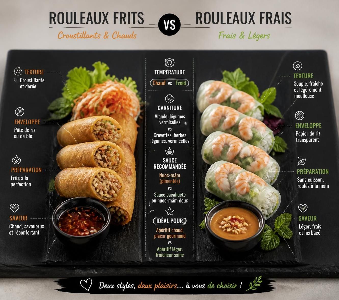découvrez nos recettes de spring rolls maison : savourez la version frite croustillante ou la version fraîche en papier de riz, faciles à préparer et délicieuses.